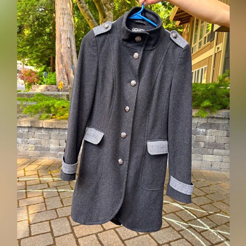 Next Charcoal Trench Coat with Gray Accents
